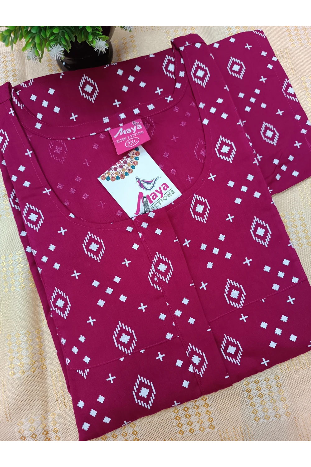 Classic 3/4 Sleeve Cotton Nighty for Women