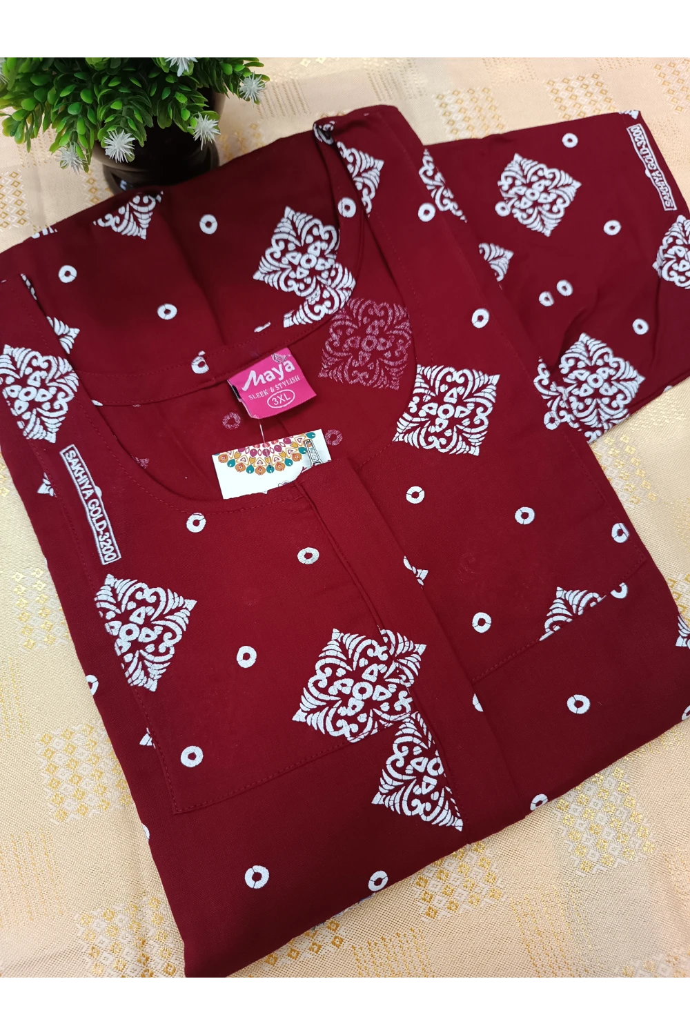 Classic 3/4 Sleeve Cotton Nighty for Women