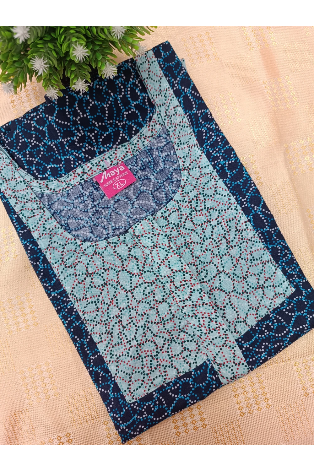 Elegant Zip-Front Pure Cotton Nighty