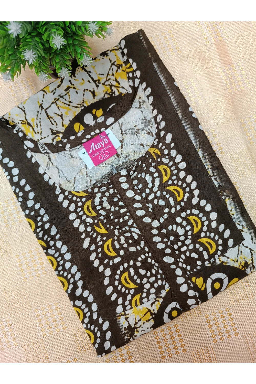 Elegant Zip-Front Pure Cotton Nighty