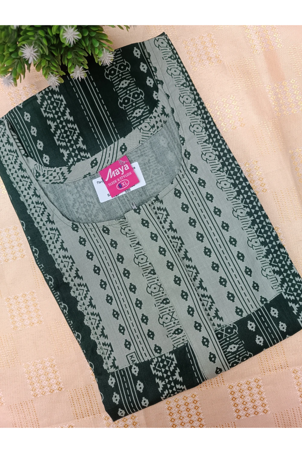 Elegant Zip-Front Pure Cotton Nighty