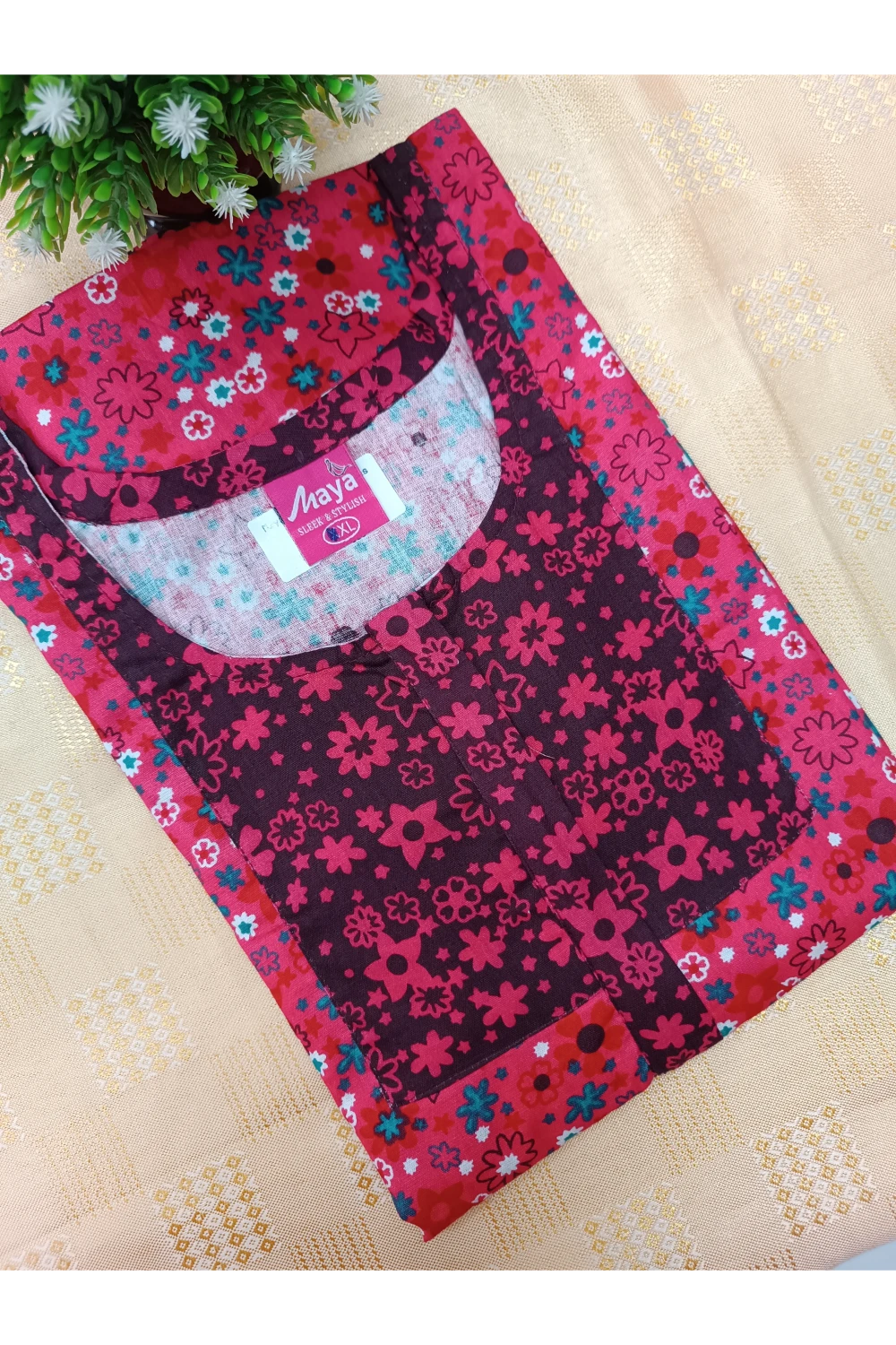 Elegant Zip-Front Pure Cotton Nighty