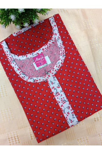 Elegant Zip-Front Pure Cotton Nighty