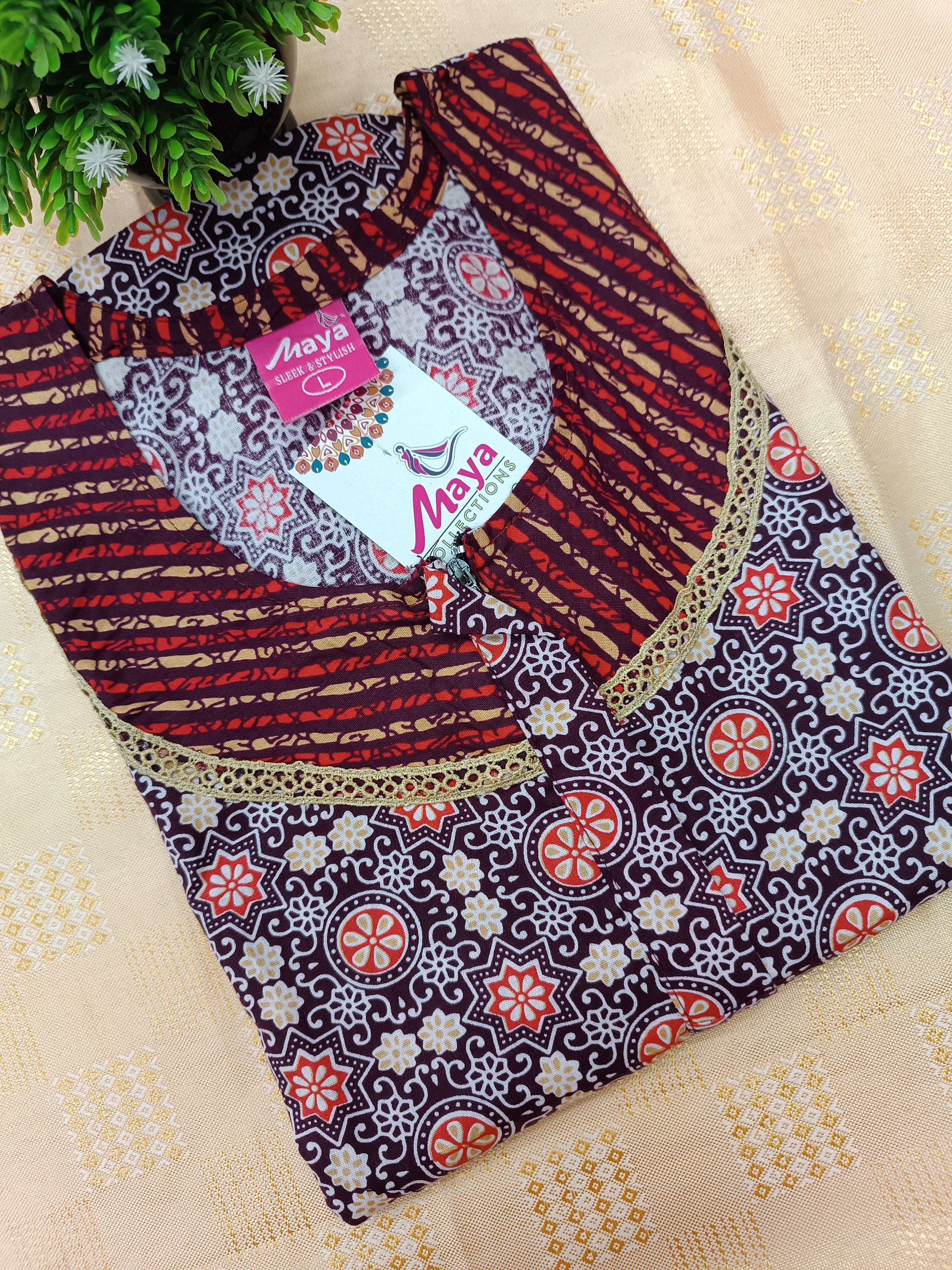 Floral Bliss Round Zip Cotton Nighty