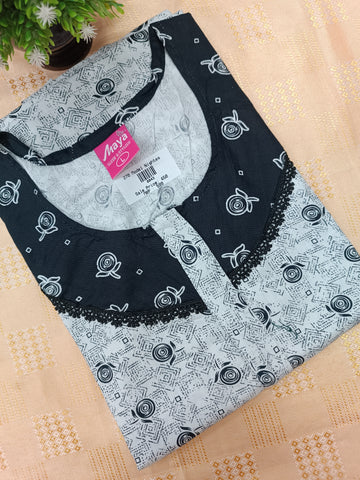 Floral Bliss Round Zip Cotton Nighty