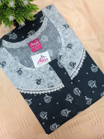 Floral Bliss Round Zip Cotton Nighty