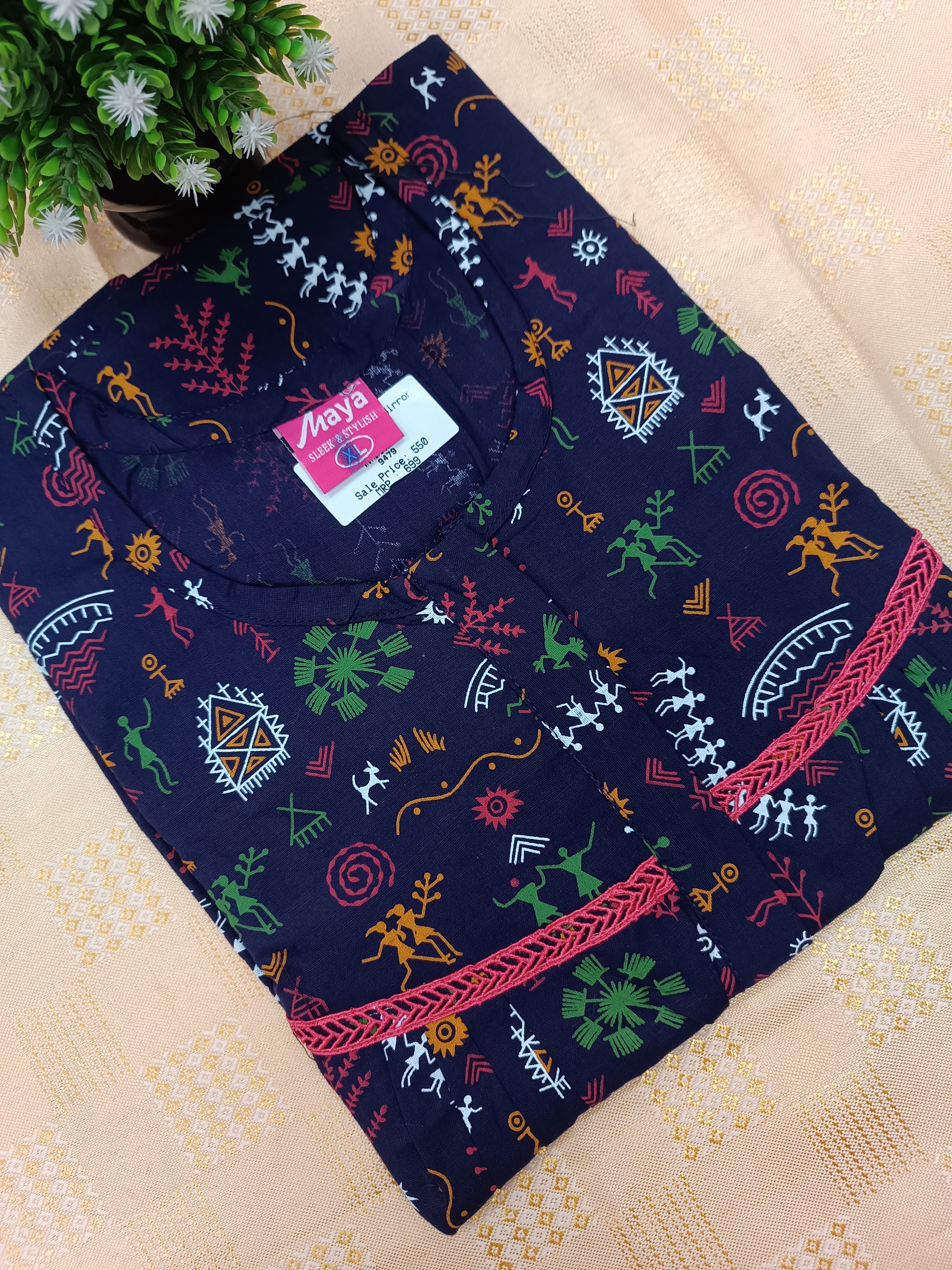 Elegant Zip-Front Pure Cotton Nighty