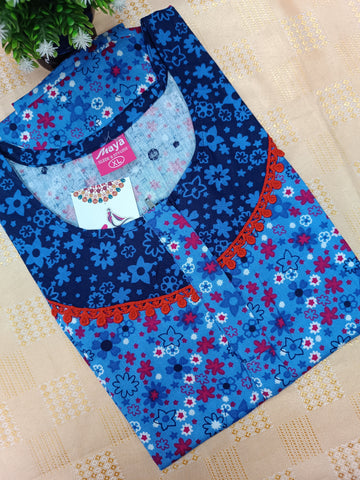 Floral Bliss Round Zip Cotton Nighty