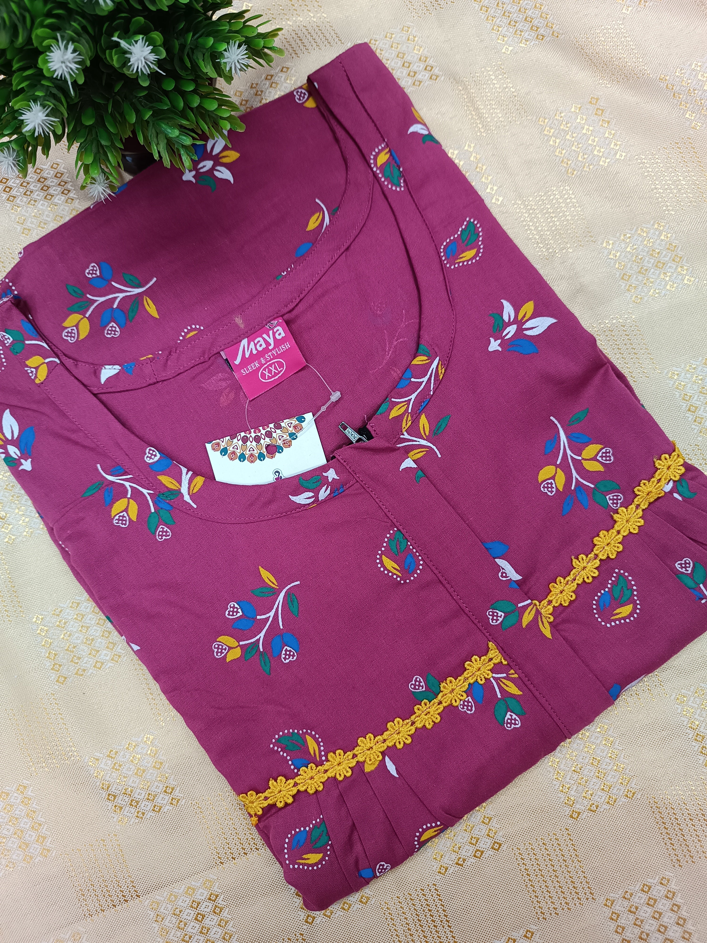 Elegant Zip-Front Pure Cotton Nighty