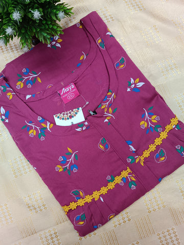 Elegant Zip-Front Pure Cotton Nighty