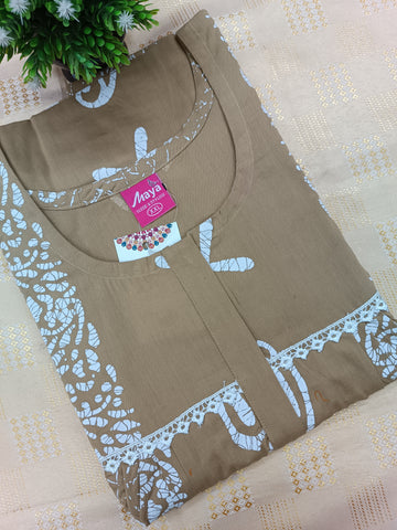 Elegant Zip-Front Pure Cotton Nighty