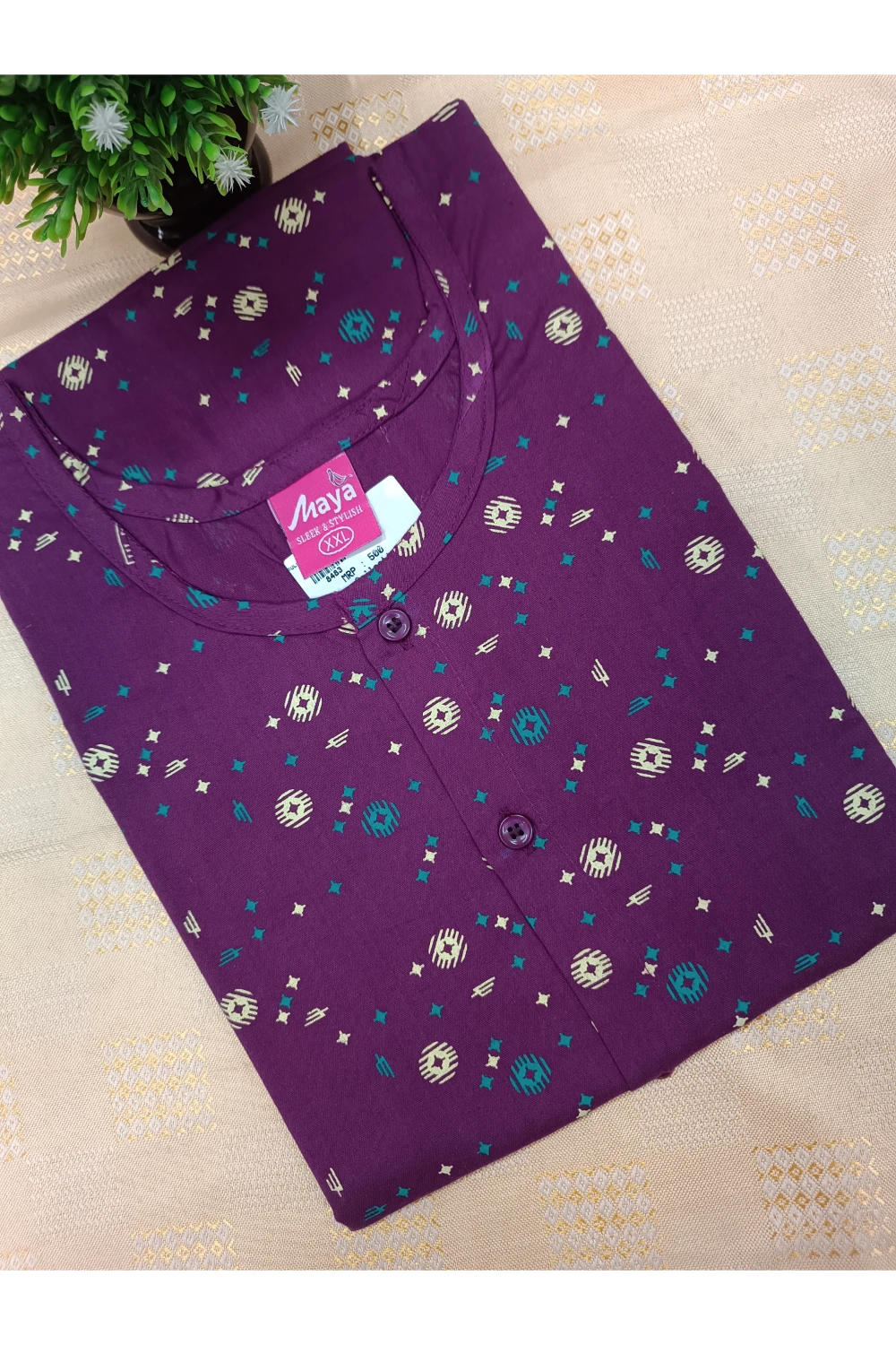 Full Open Cotton Nighty for Women – Front Button Nightwear
