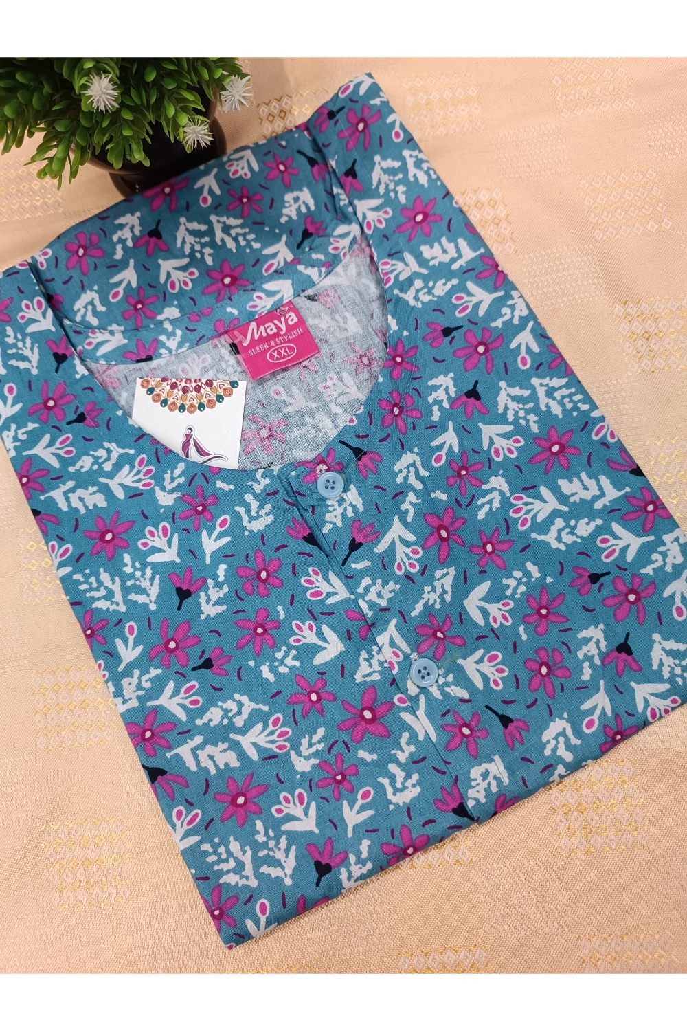 Full Open Cotton Nighty for Women – Front Button Nightwear