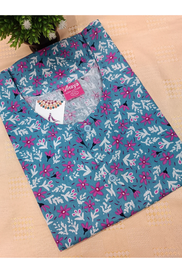 Full Open Cotton Nighty for Women – Front Button Nightwear