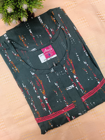 Elegant Zip-Front Pure Cotton Nighty