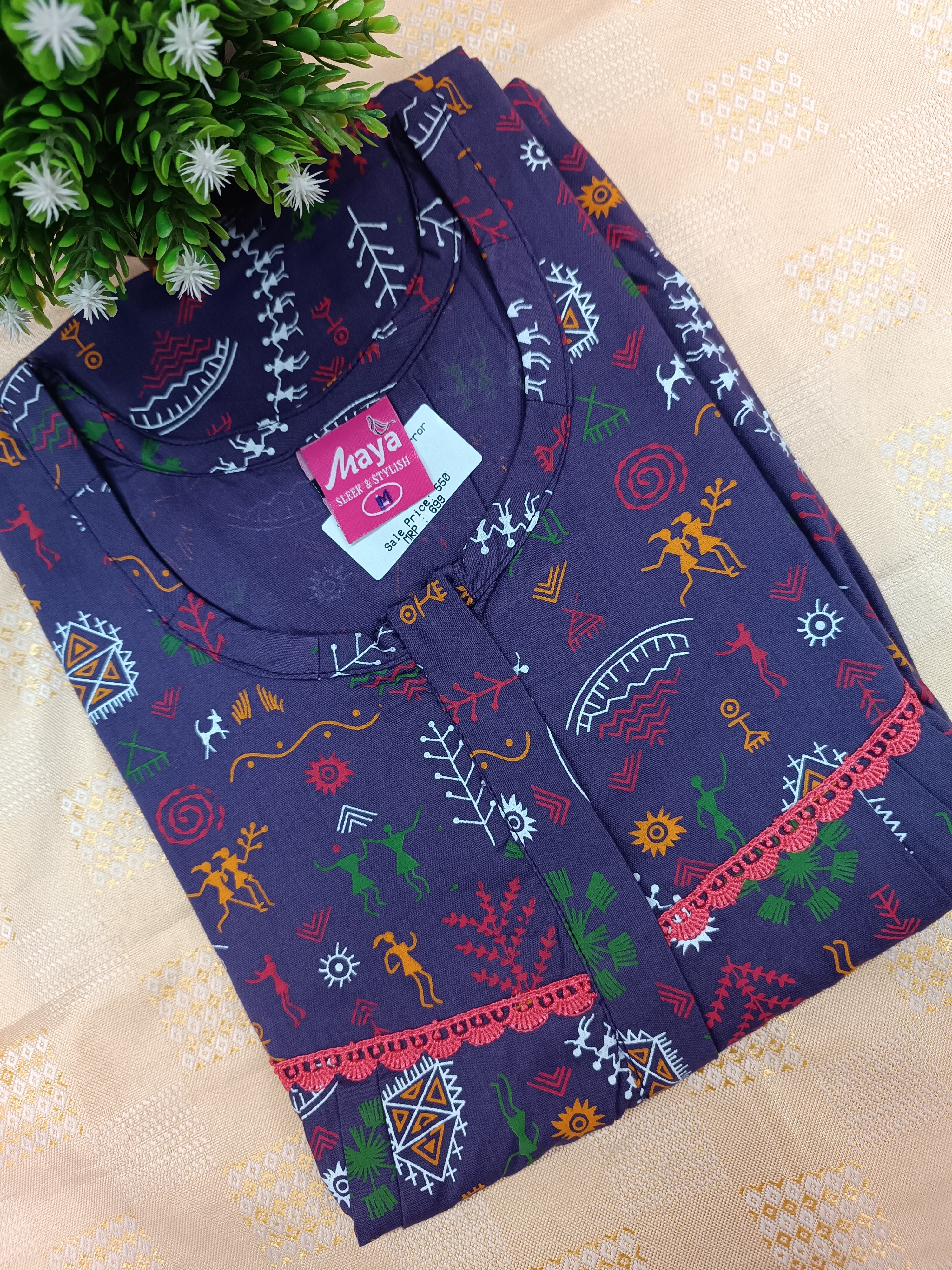 Elegant Zip-Front Pure Cotton Nighty