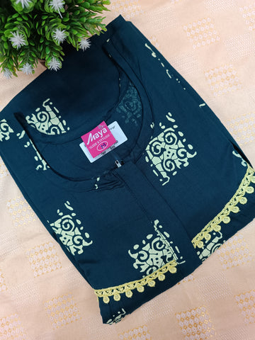 Elegant Zip-Front Pure Cotton Nighty