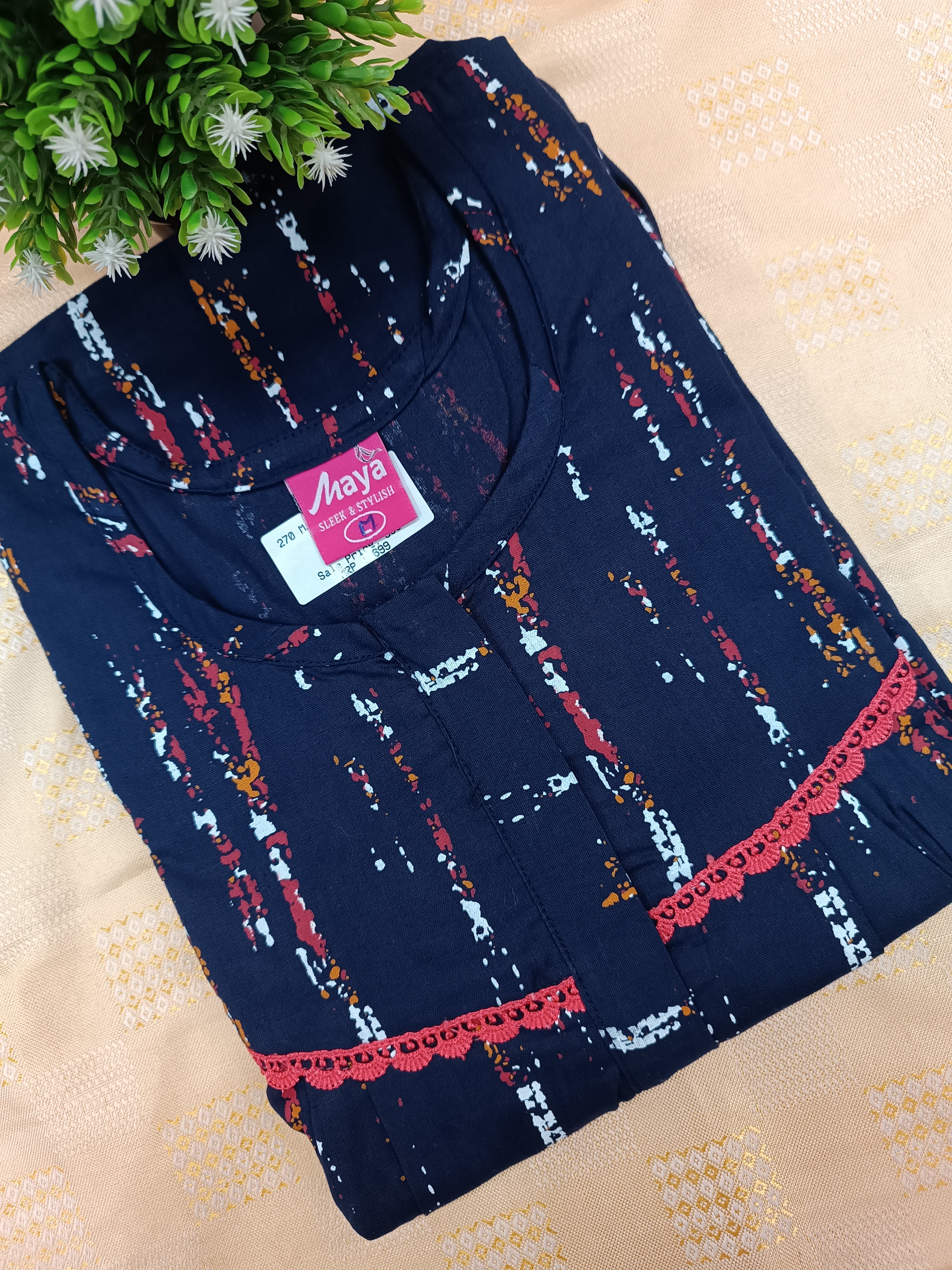 Elegant Zip-Front Pure Cotton Nighty