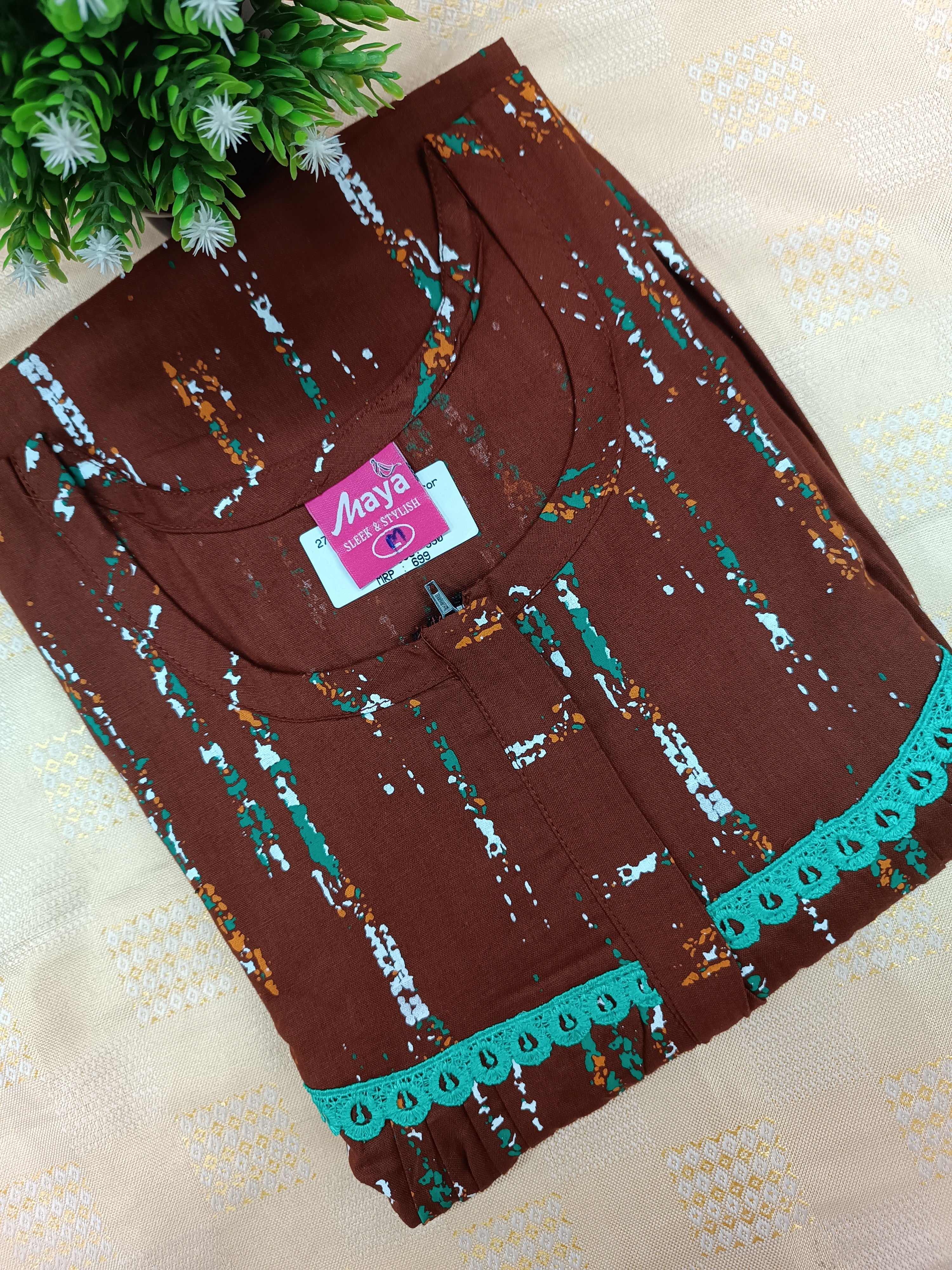 Elegant Zip-Front Pure Cotton Nighty