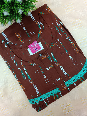 Elegant Zip-Front Pure Cotton Nighty