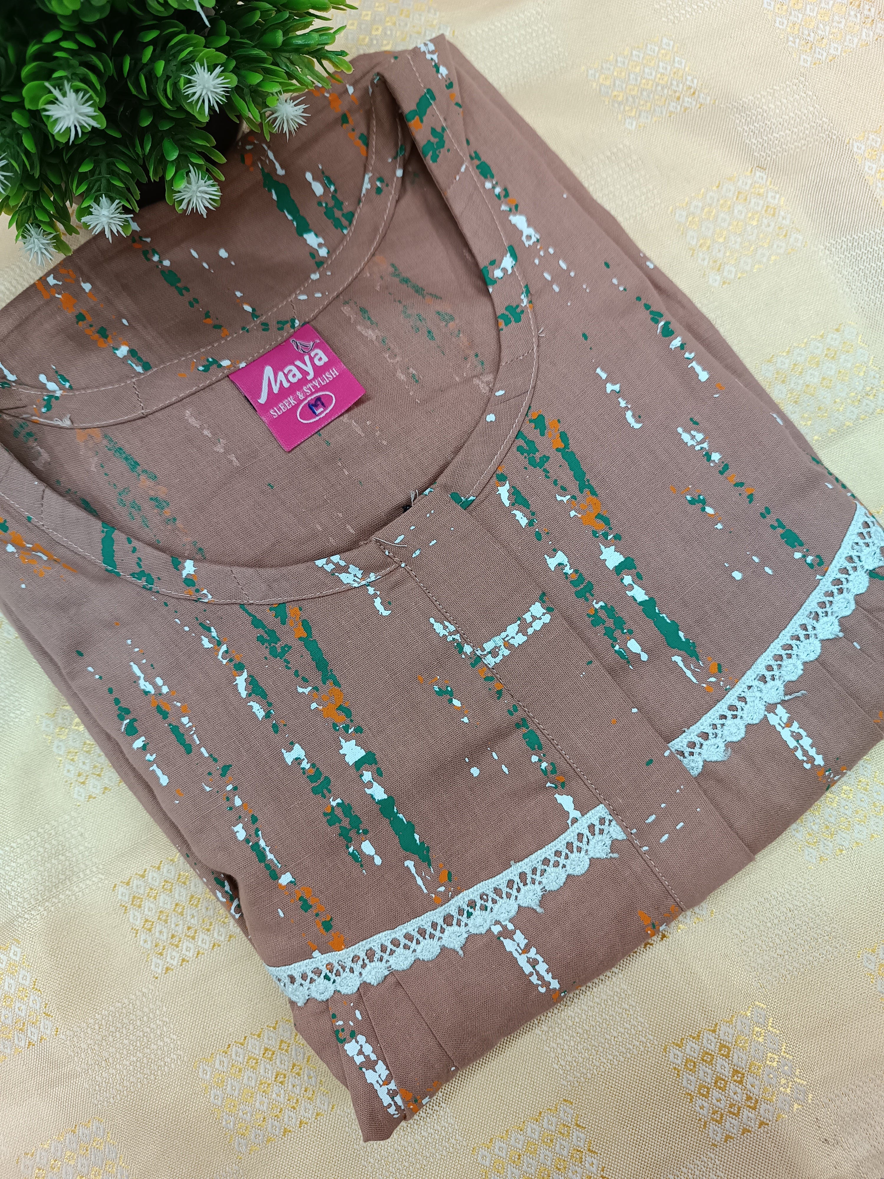 Elegant Zip-Front Pure Cotton Nighty