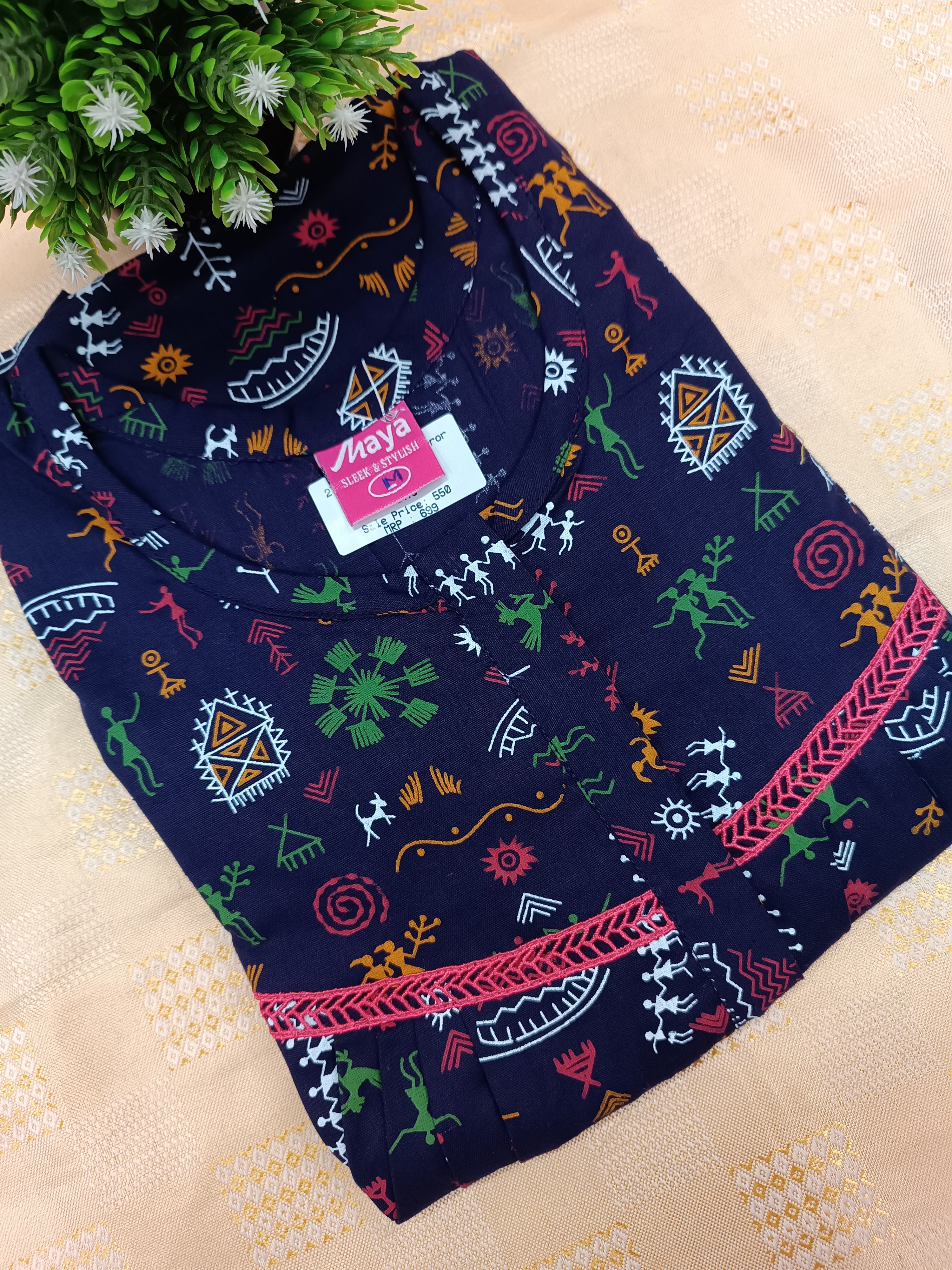 Elegant Zip-Front Pure Cotton Nighty