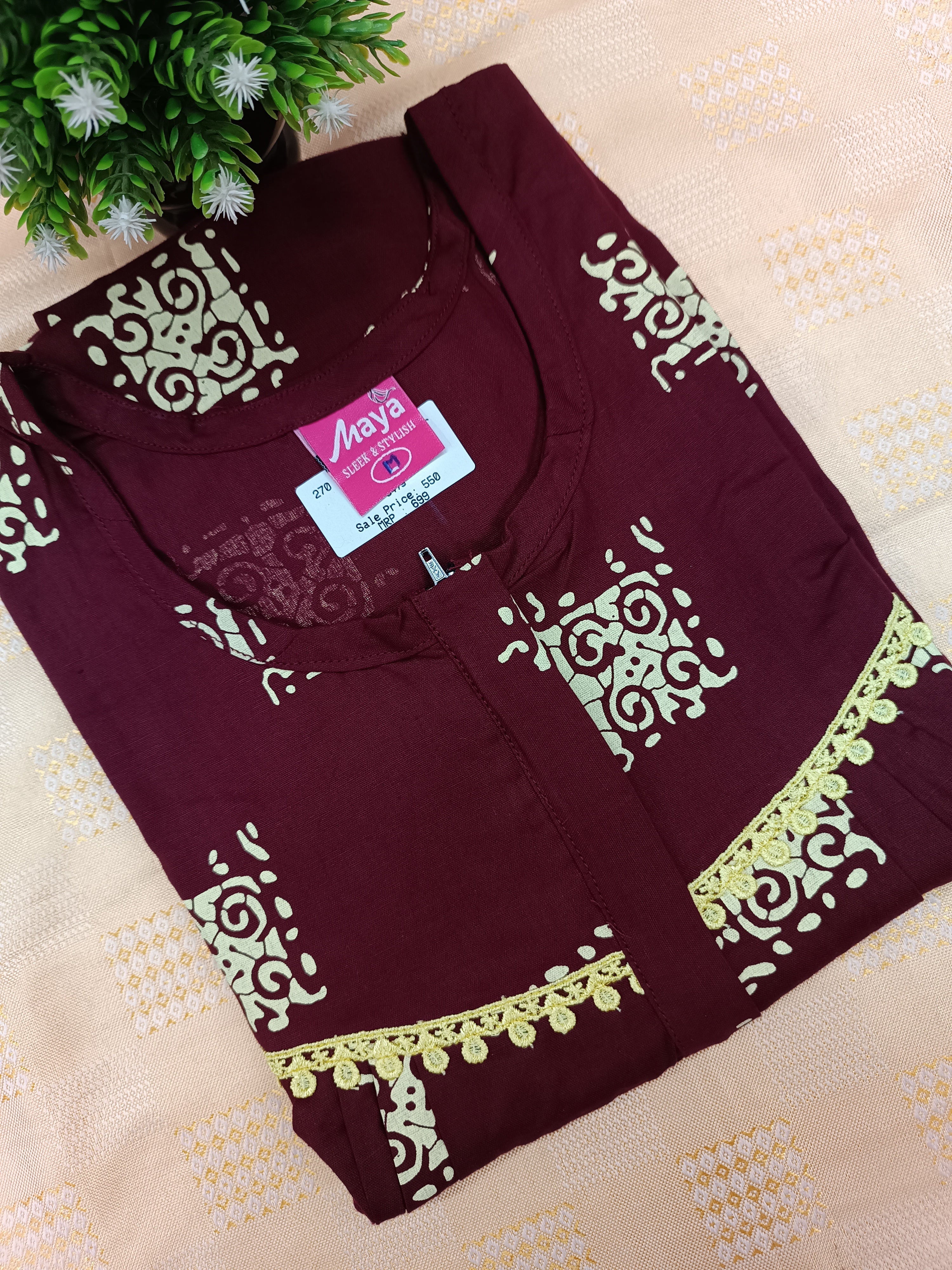 Elegant Zip-Front Pure Cotton Nighty