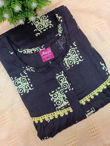 Elegant Zip-Front Pure Cotton Nighty