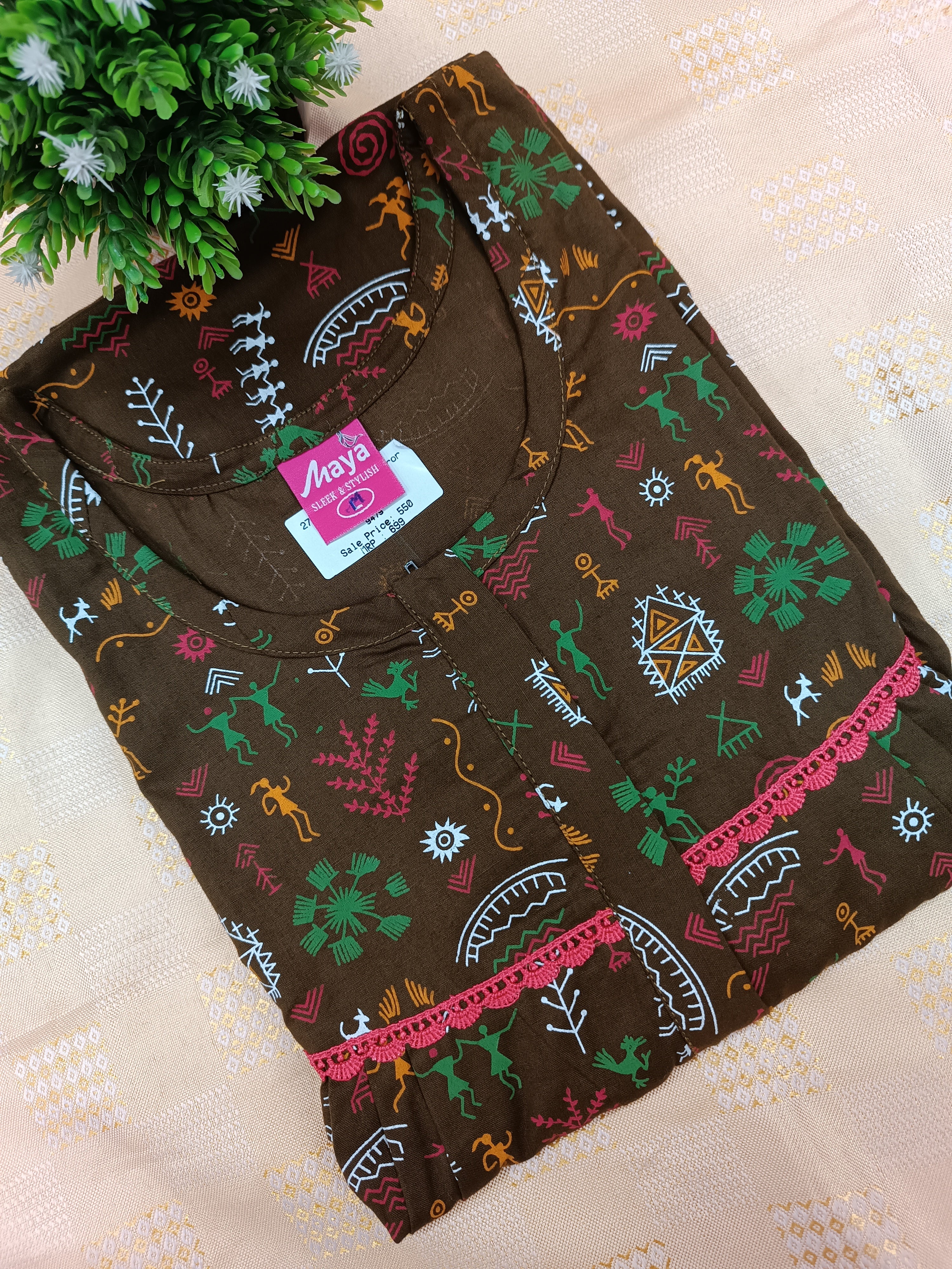 Elegant Zip-Front Pure Cotton Nighty