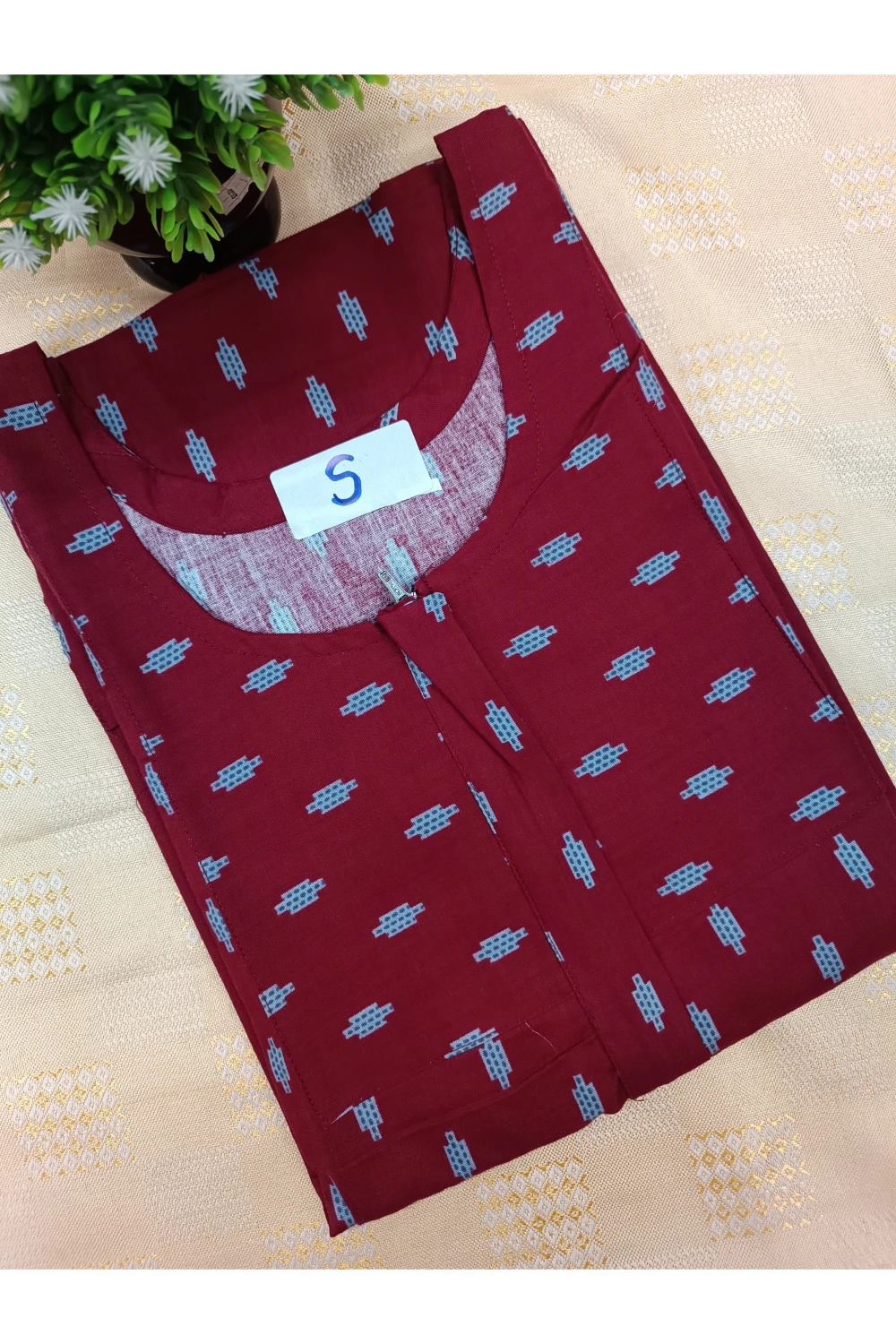 Elegant Zip-Front Pure Cotton Nighty