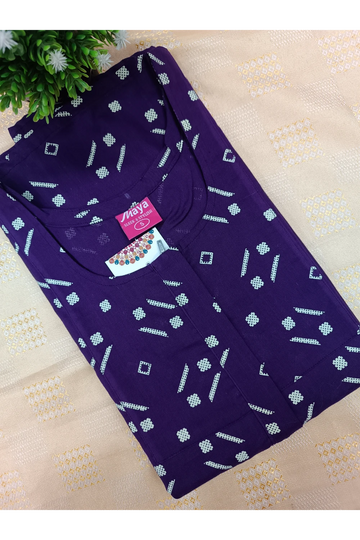 Elegant Zip-Front Pure Cotton Nighty