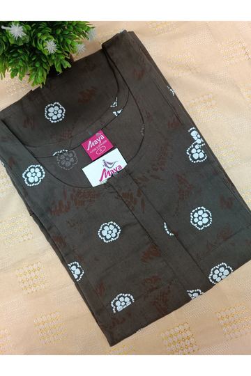 Elegant Zip-Front Pure Cotton Nighty