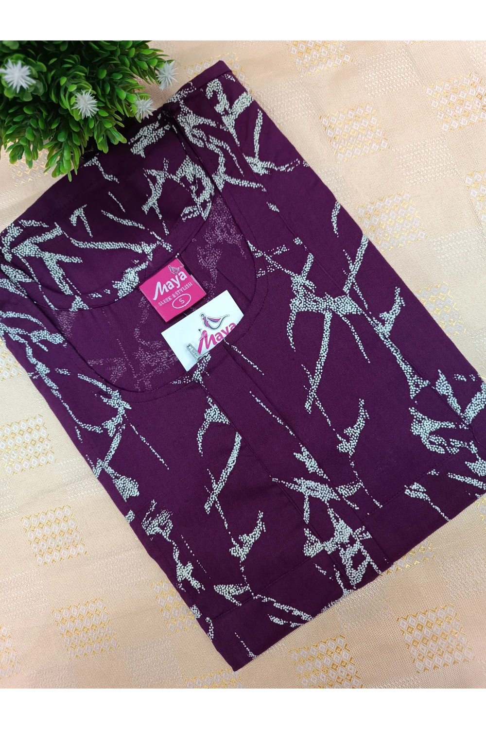 Elegant Zip-Front Pure Cotton Nighty