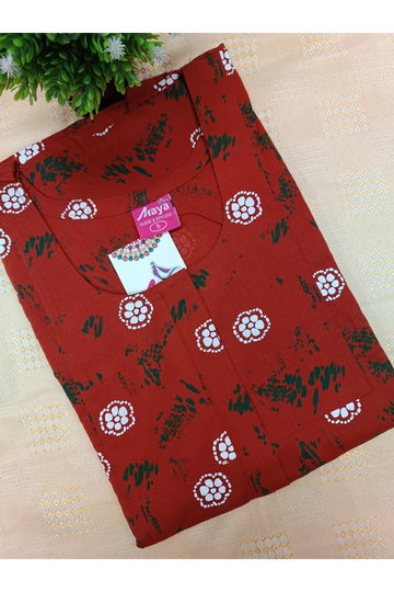 Elegant Zip-Front Pure Cotton Nighty