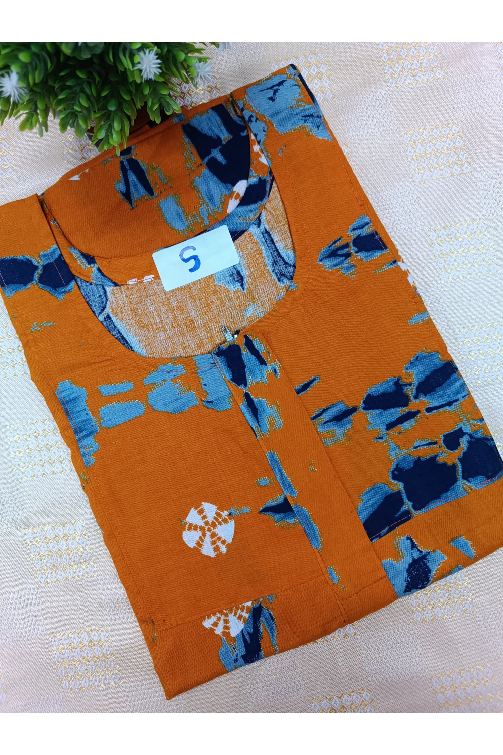 Elegant Zip-Front Pure Cotton Nighty