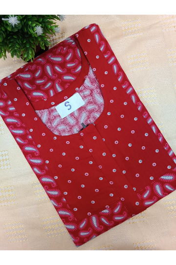 Elegant Zip-Front Pure Cotton Nighty