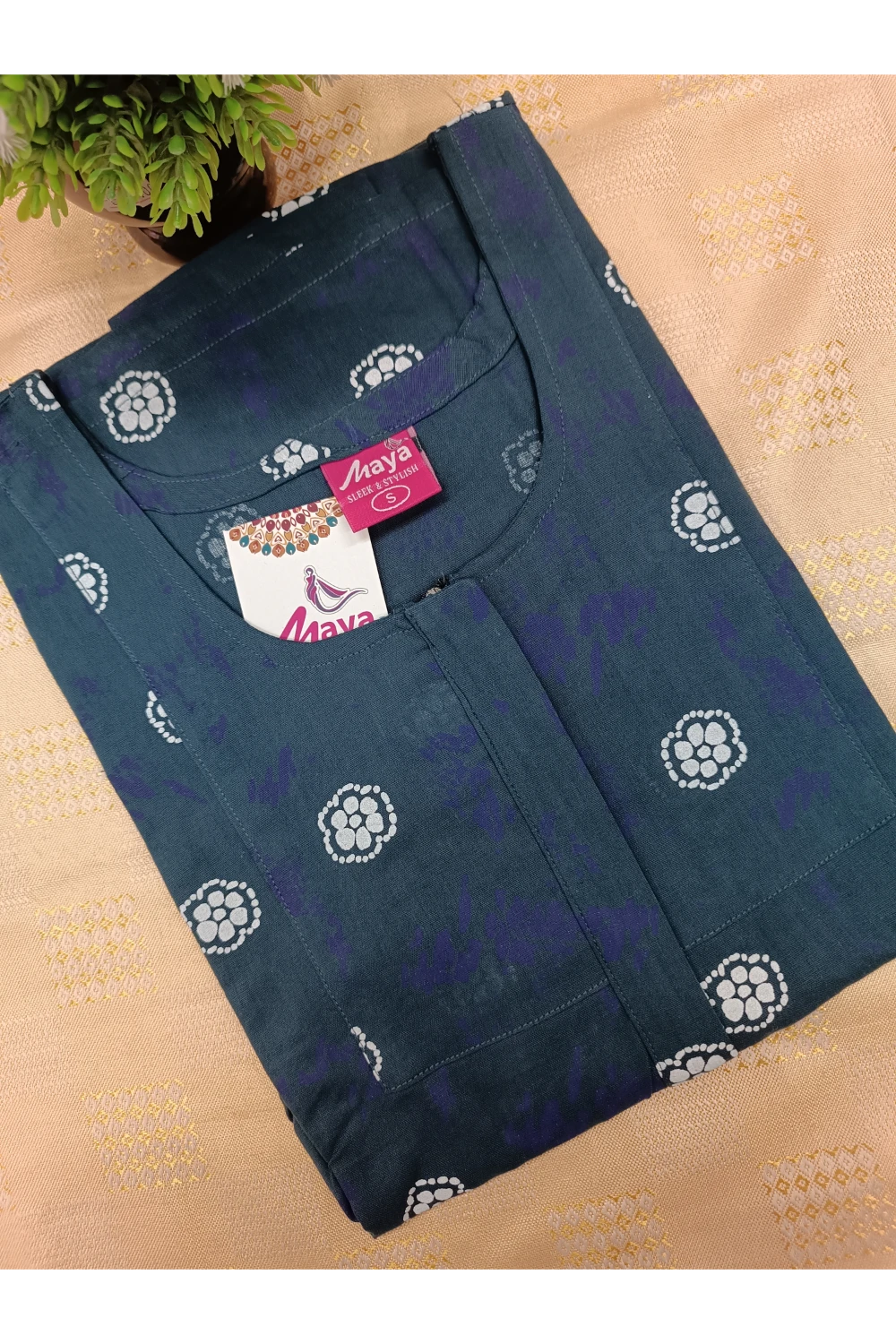 Elegant Zip-Front Pure Cotton Nighty