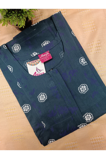 Elegant Zip-Front Pure Cotton Nighty