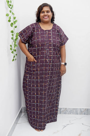 Feeding-Friendly Cotton Nighty with Long Zip