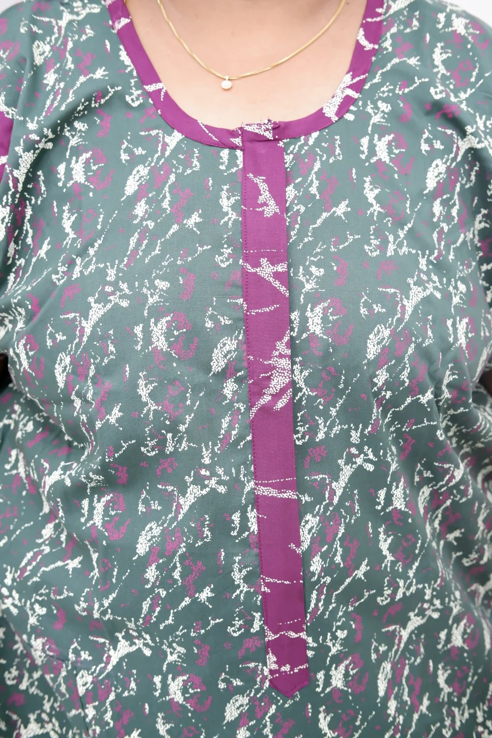 Feeding-Friendly Cotton Nighty with Long Zip