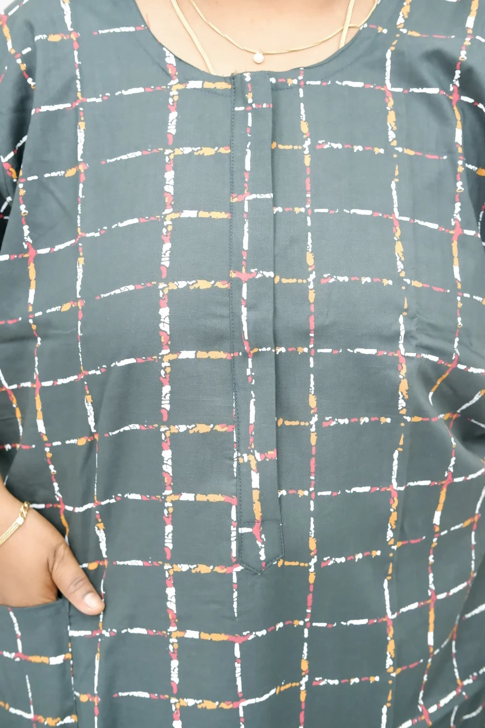 Feeding-Friendly Cotton Nighty with Long Zip
