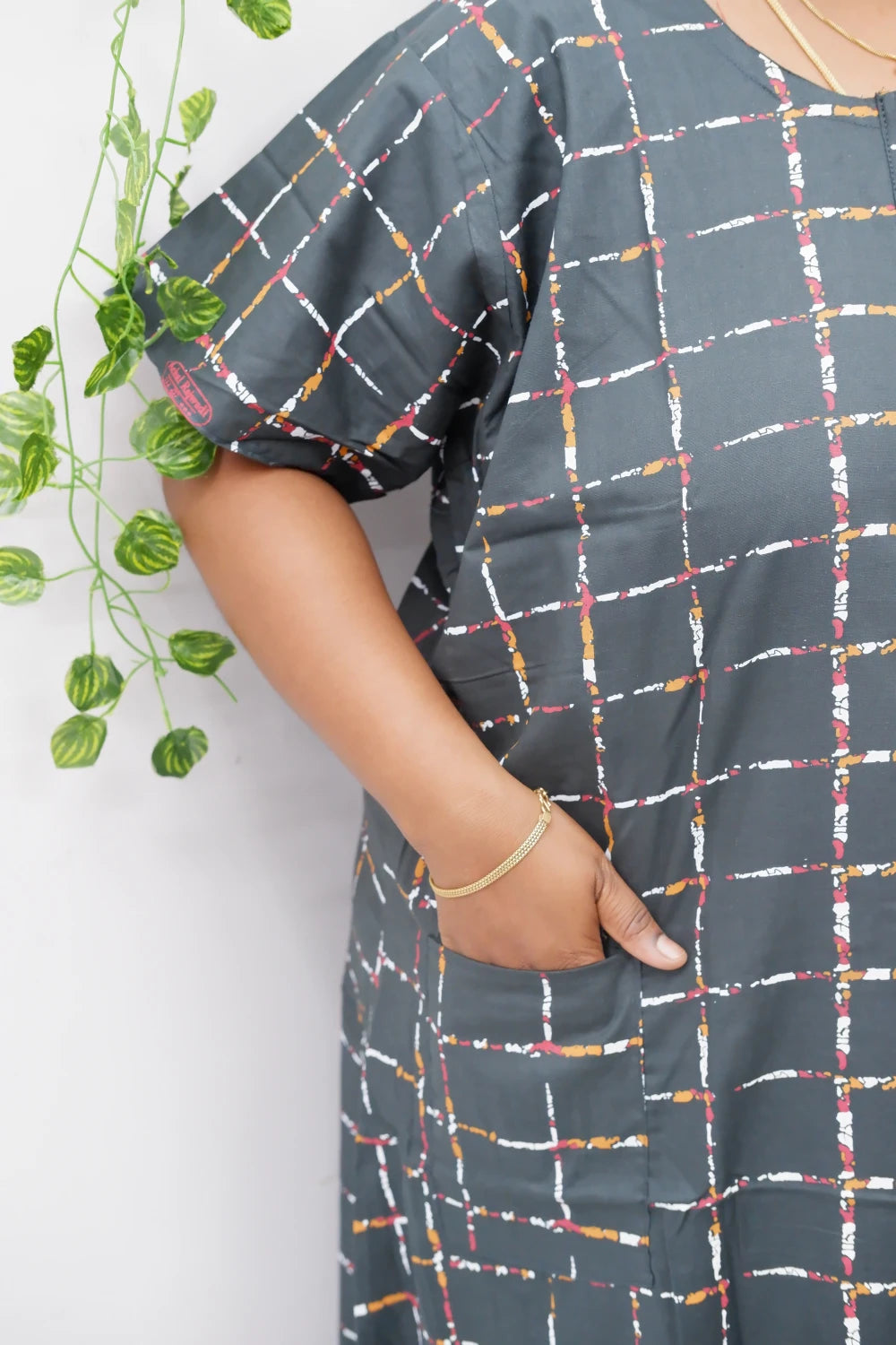 Feeding-Friendly Cotton Nighty with Long Zip