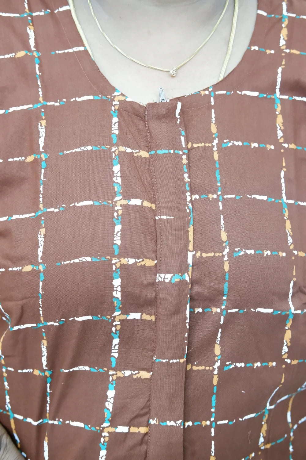 Feeding-Friendly Cotton Nighty with Long Zip