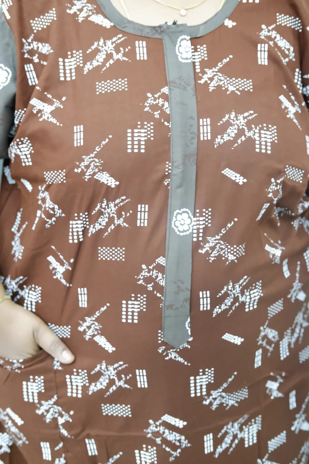 Feeding-Friendly Cotton Nighty with Long Zip
