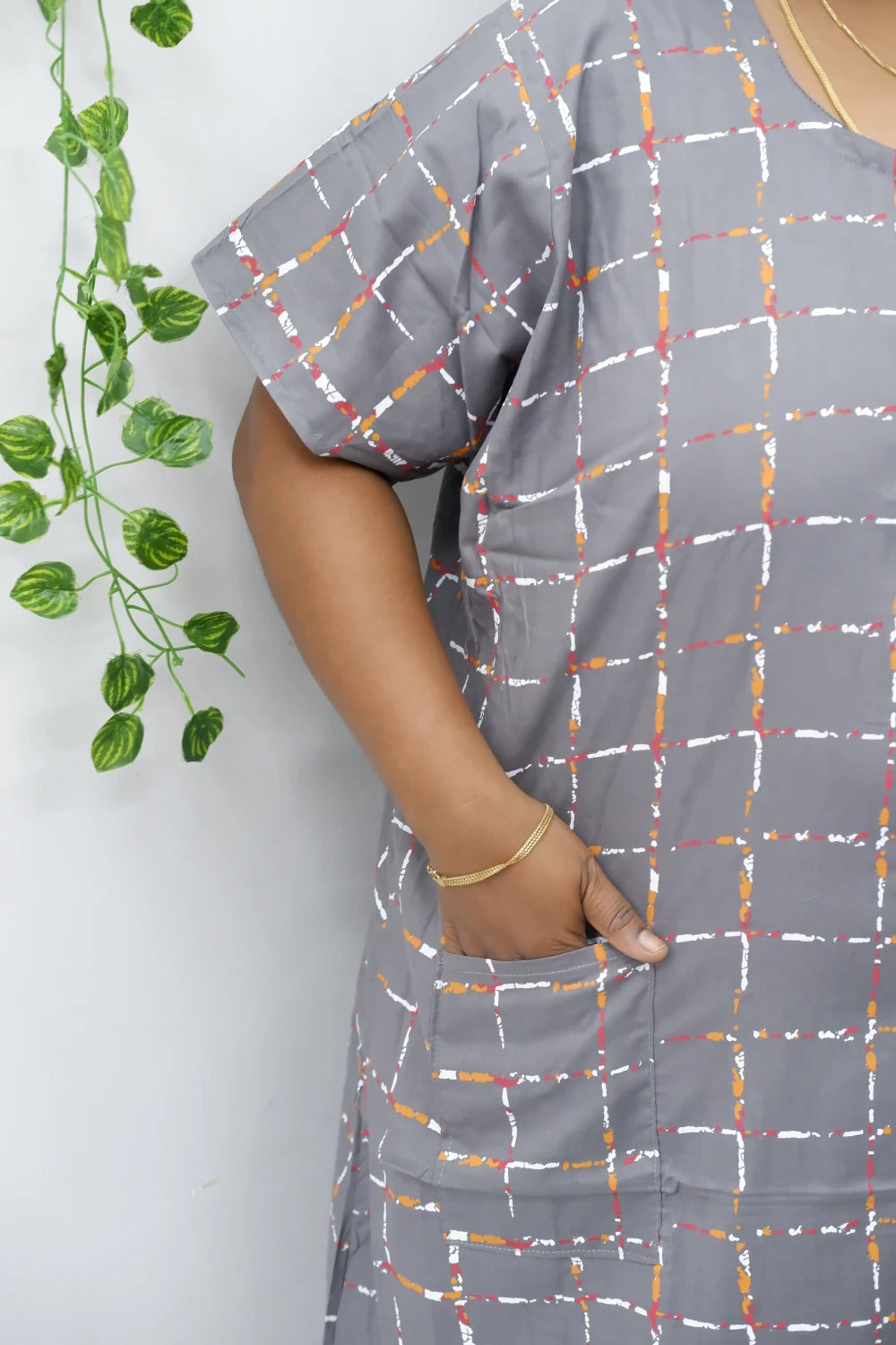 Feeding-Friendly Cotton Nighty with Long Zip