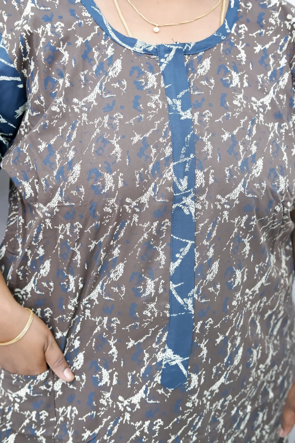 Feeding-Friendly Cotton Nighty with Long Zip