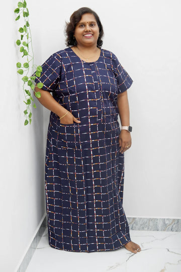Feeding-Friendly Cotton Nighty with Long Zip