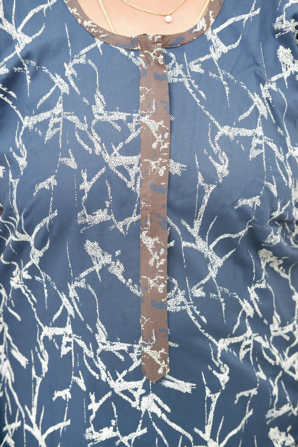 Feeding-Friendly Cotton Nighty with Long Zip