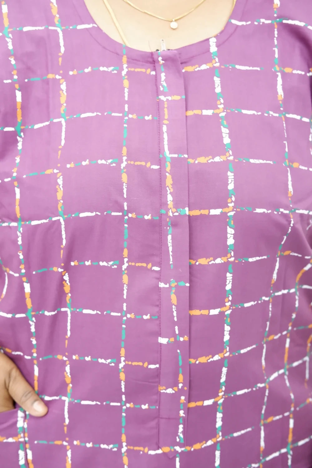 Feeding-Friendly Cotton Nighty with Long Zip