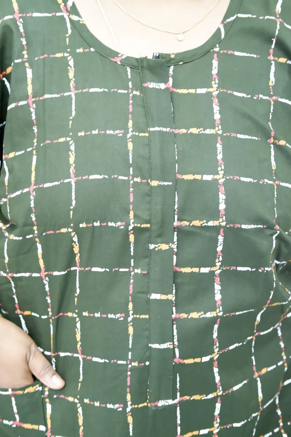 Feeding-Friendly Cotton Nighty with Long Zip